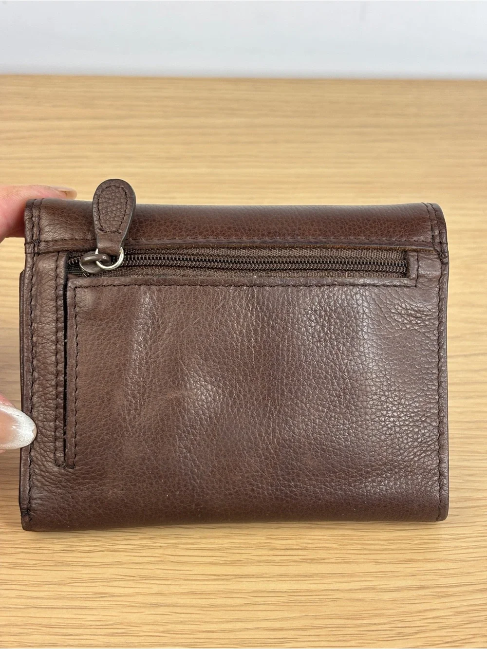 Vintage Rolfs Brown Pebbled Leather Trifold Wallet